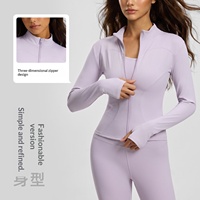 Veste de sport pour femme, respirante, légère, en spandex et polyester, ajustée, manches longues, pour les entraînements sportifs d'été en plein air