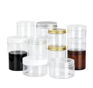 Bocaux en plastique transparents avec couvercles à vis en forme de cylindre, en PET, avec couvercles noirs et blancs, contenants de stockage de qualité alimentaire - Product Image 2