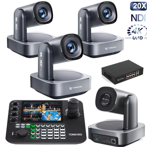 Cámara PTZ NDI <span class=keywords><strong>con</strong></span> <span class=keywords><strong>Zoom</strong></span> 20X, Seguimiento por IA, Control por Joystick y Conmutador POE para Transmisión en Vivo 4K - Product Image 1