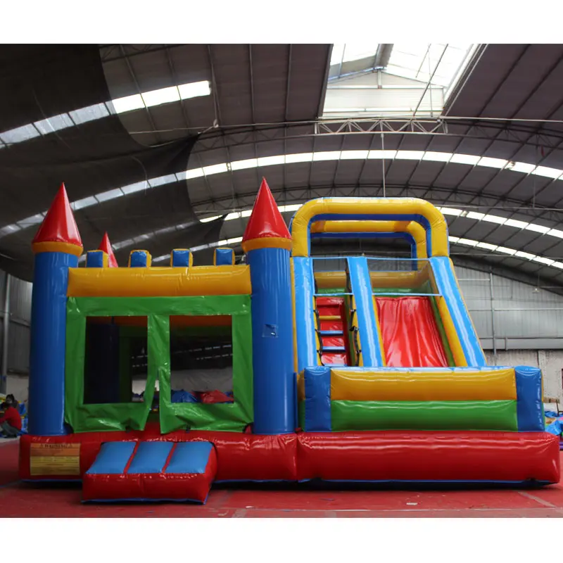 Commercial PVC Inflatable Castle Water Slide Indoor/Outdoor Playground House Games Bouncy House with Blower Model Product Kids