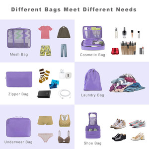 Accessoires de voyage légers, ensemble de 8 cubes de rangement pour bagages, gain de place - Product Image 5