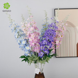 Fleurs artificielles QIHAO en delphiniums, en plastique et soie, haute simulation, pour décorations de maison et de mariage - Product Image 2