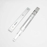 Glissières de tiroir robustes de 51 mm à fermeture amortie, extension totale, roulements à billes, type crochet, fixation latérale, quincaillerie d'armoire