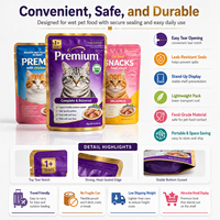 Sachet à haute barrière en aluminium, scellé sur 3 côtés, pour viande en conserve et aliments pour animaux, sac opaque résistant aux perforations pour emballage