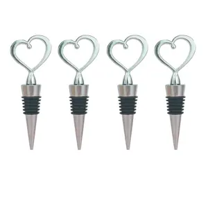 Metal Wine Beverage Wine Vacuum Stoppers Heart Shape Wine Plugs Bottle Stopper