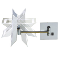 Manufacturer OEM ODM Square Wall Mounted Mirror LED Lighted Foldable Design Bathroom Mirror Single Sided