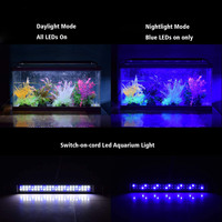Support Rétractable pour Lampe LED d'Aquarium, Perles Blanches et Bleues, Corps Mince, Lampe Suspendue pour Plantes Aquatiques et Poissons Ornementaux