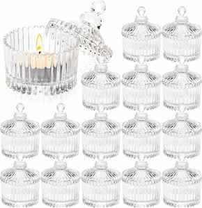 Recipientes para Velas Mate Personalizados al por Mayor, Portavelas con Relieve, Mini Recipientes de Vidrio para Velas de Boda - Product Image 1