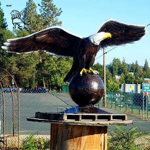 BLVE 캐스트 대형 정원 대머리 독수리 야외 장식 예술 실물 크기 청동 동물 새 조각 금속 독수리 동상 - Product Image 6