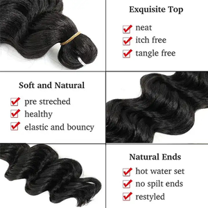 Vente en gros 22 pouces 80 grammes synthétique Deep Twist Boho Beach Wave tresses Crochet tressage cheveux pièces jointes cheveux en vrac océan vague torsion - Product Image 3
