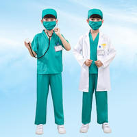 Meistverkauftes Halloween Arzt-Krankenschwester-Rollenspiel-Kostümset, Inklusive Spielzeug-Stethoskop, Oberteil und Hose Party-Outfit