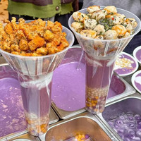 20 Sets 2-in-1 1000ml Taro-Paste-Becher in Daumenform, Bratbällchen-Snackschalen, zum Mitnehmen, für Essen und Trinken zusammen