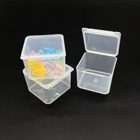 Boîte d'emballage en plastique transparent carrée à rabat pour bijoux, petit conteneur de collection plat multifonction