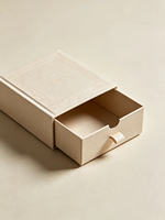 Boîte à tiroir sur mesure avec estampage à chaud doré pour bijoux
