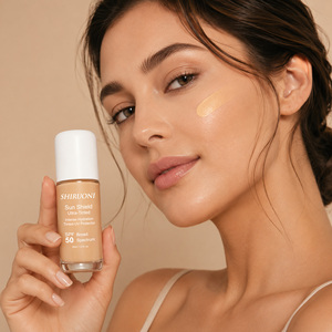Crème solaire teintée SPF50 à label privé OEM, sans <span class=keywords><strong>nano</strong></span>-<span class=keywords><strong>oxyde</strong></span> <span class=keywords><strong>de</strong></span> <span class=keywords><strong>zinc</strong></span>, niacinamide, peptide, hydratante, apaisante, protection UV, maquillage du visage - Product Image 1