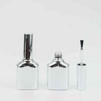 Logo personnalisé direct usine vide plaqué argent écologique Gel vernis à ongles bouteilles en verre couvercle brosses pratique