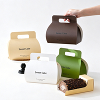 Boîte à gâteau recyclable avec finition brillante/mate pour gâteaux coupés, boîtes à emporter pour tiramisu, pour gâteaux roulés et desserts portables