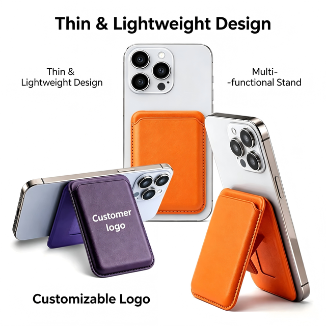Magsafe Card Wallet for iPhone 15 14 13 12, RFID Blocking PU Leather Magnetic Holder with Kickstand