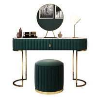 Ensemble Commode de Rangement Moderne Multi-Niveaux avec Éclairage Réglable, Bois MDF et Miroir en Verre, Meuble de Chambre pour Salon