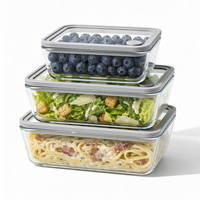 Boîte à lunch en verre borosilicate sans BPA avec couvercles, compatible micro-ondes, pour la vente au détail – Fournisseur direct usine