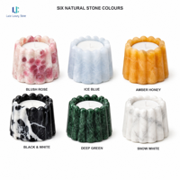 Ensemble de porte-bougies en pierre de marbre Luca |   Marbre naturel pour restaurants, salons, halls d'hôtels, tables d'événements et aménagement de fenêtres ODM OEM