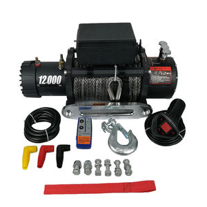 12000LBS 트럭용 전동 윈치, 4x4 SUV 차량용 유무선 컨트롤 합성 로프 전동 윈치 12/24V - Product Image 1