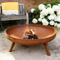 Brasero moderne en acier au carbone durable, rond, pour brûler du bois, portable pour les fêtes, la terrasse, le camping, la décoration de jardin