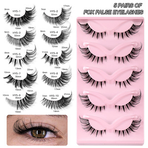 Pestañas postizas 3D, pestañas reutilizables al por mayor, maquillaje de <span class=keywords><strong>seda</strong></span> 3D, pestañas, 5 pares de pestañas, libro de pestañas, pestañas de ojo de gato con alas - Product Image 3