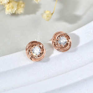 Piccoli orecchini rotondi scintillanti per donna, semplici orecchini a lobo, gioielli alla moda per tutti i giorni - Product Image 6