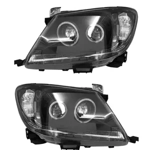 Tự động Hệ thống chiếu sáng LED xe đầu đèn pha đèn cho TOYOTA HILUX VIGO 2005-2012 DRL ban ngày chạy đèn tín hiệu lần lượt ánh sáng