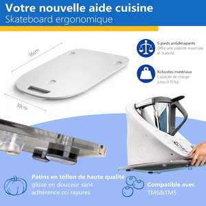 Tablero deslizante para <span class=keywords><strong>Thermomix</strong></span> TM5/TM6 Tablero deslizante acrílico Premium Soporte móvil y seguro sin esfuerzo - Product Image 5