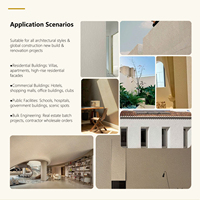 Peinture texturée élastique à base d'eau, couleur personnalisée, finition pour façades extérieures, villas, hôtels et immeubles d'appartements