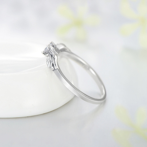 Retro <strong>Angle</strong> <strong>Wings</strong> <strong>Rings</strong> 925 Sterling Silver Dazzling Round Clear CZ Finger <strong>Rings</strong> for Women Girls Party Fine Jewelry - Product Image 4