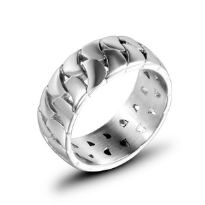 Unisex Geometric <b>Titanium</b> Steel <b>Ring</b> SA147 Openwork Design Gift Jewelry - Product Image 5