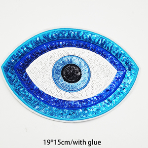 Toppe ricamate con paillettes da stiro giallo blu bianco su diabolico con paillettes e toppa ricamata per abbigliamento da borse - Product Image 6