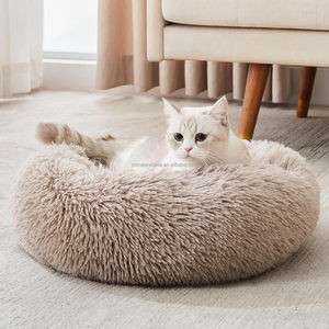Vente en gros de lit rond <span class=keywords><strong>pour</strong></span> chat et <span class=keywords><strong>chien</strong></span> en peluche <span class=keywords><strong>pour</strong></span> animaux de compagnie, lit rond et apaisant d'hiver <span class=keywords><strong>pour</strong></span> chiot, nid <span class=keywords><strong>anti</strong></span>-anxiété, beignet, câlin, chaud et confortable, <span class=keywords><strong>coussin</strong></span> lavable - Product Image 3