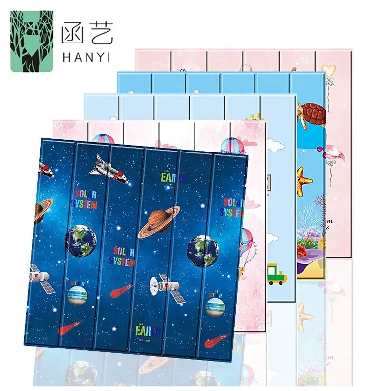 Child Eco-friendly Wall Papers stickers Home Decoration Cartoon Papel Tapiz Foam 3D Wallpapers Adhesive Wall Paper