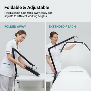 Lampe à cils rotative 36W LED, lumière pour extensions de cils, luminosité réglable, <span class=keywords><strong>pince</strong></span> de bureau, éclairage pour technicien <span class=keywords><strong>en</strong></span> extensions de cils, salon de beauté - Product Image 2