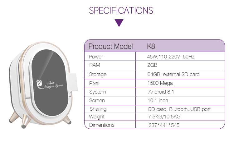 2022 AI Technology 3D Facial Scanner Skin Analyzer Portable Skin Analysis Machine with Factory Price