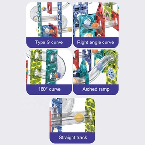 80PCS DIY 빌딩 파이프 장난감 대리석 실행 자기 빌딩 블록 전기 공 트랙 세트 조기 교육 미로 장난감 - Product Image 5