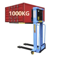 Petit chariot élévateur hydraulique électrique portable, 1 tonne, 1,5 tonne, commerce extérieur, pour la manutention, gerbeurs, chariot élévateur électrique