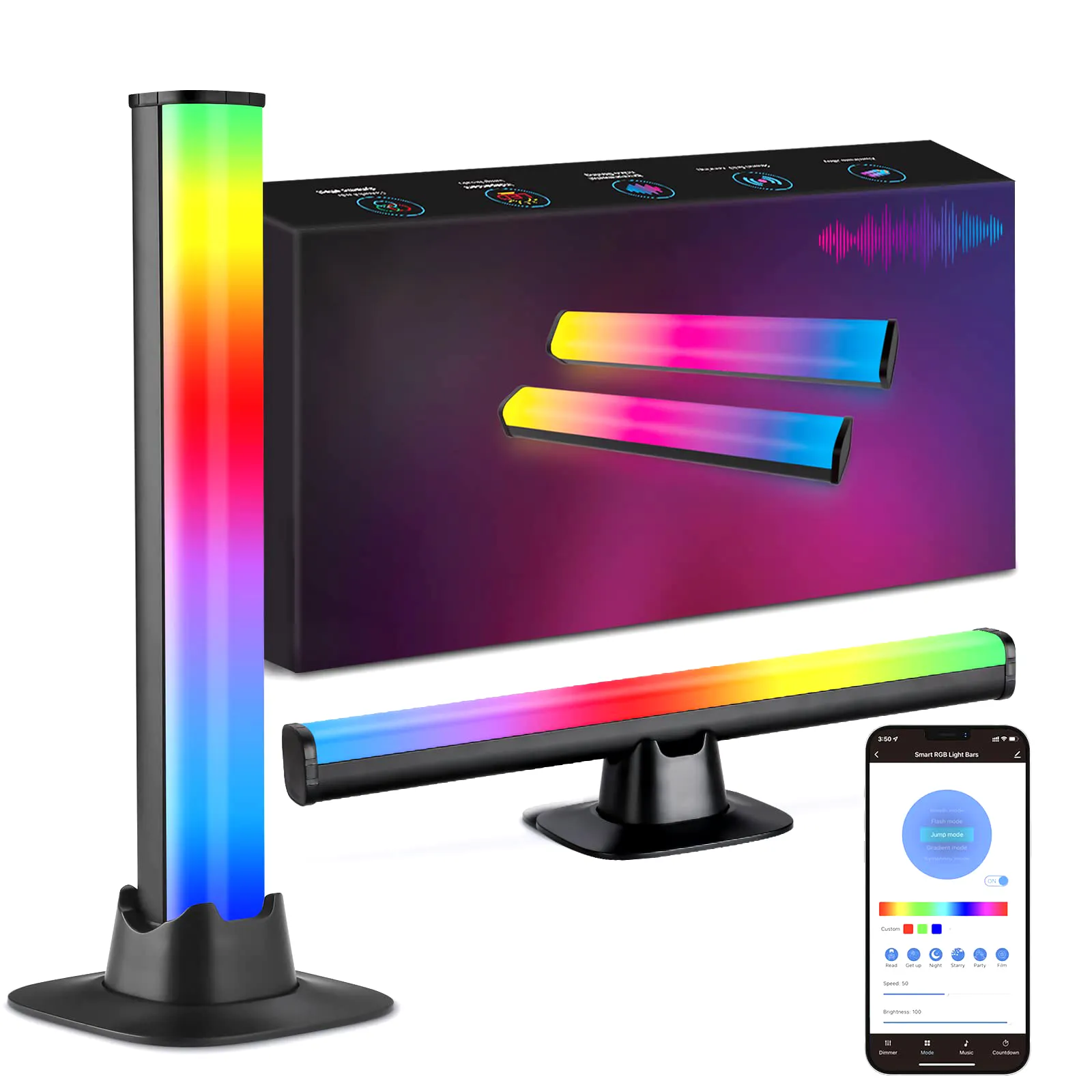 แถบไฟ Led RGB ควบคุมด้วยแอป,แถบไฟสร้างบรรยากาศในทีวีอัจฉริยะสำหรับสร้างความบันเทิงตกแต่งห้องดูโทรทัศน์มี18โหมดถ่ายภาพ