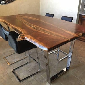 أرجل طاولة طعام وقهوة معدنية مسطحة على شكل حرف <span class=keywords><strong>U</strong></span> من الفولاذ المقاوم للصدأ بلمسة كروم لامعة - Product Image 6