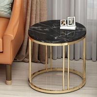 Table à thé ronde à cadre métallique moderne le plus populaire avec dessus en marbre pour le salon