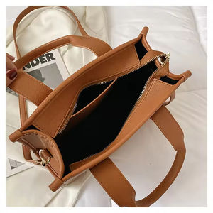 Bolso Tote de Moda para Mujer Zhuiyu, Color Sólido, PU, Bolso de Hombro con Correa, Cierre Abierto, Resistente al Agua, Portátil, para Todas las Temporadas - Product Image 5