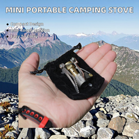 Réchaud de camping portable en acier inoxydable, mini réchaud à gaz à brûleur unique, alimentation au butane, allumage manuel pour la randonnée et la cuisine