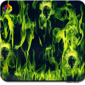 Tsautop <strong>Hydrographic</strong> 50cm Skull&amp;Flame <strong>Pattern</strong> PVA Film for Plastic &amp; Metal Water Transfer Printing <strong>Dipping</strong> Film - Product Image 5