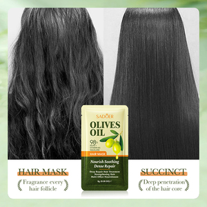 Mascarilla Capilar Reparadora de Aceite de Oliva SADOER, Marca Privada Más Popular, 8g, Hidratante, Repara Suavemente el Cabello Dañado - Product Image 6