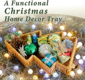 Cesto di vimini albero di natale, vassoio decorativo Snack, vassoio da portata antipasto e piatti - Product Image 5