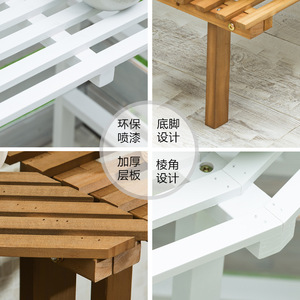 Solid wood flower stand, multi-tiered floor-standing flower stand, balcony-specific wooden corner <b>shelf</b>, simple and easy-to-use - Product Image 4